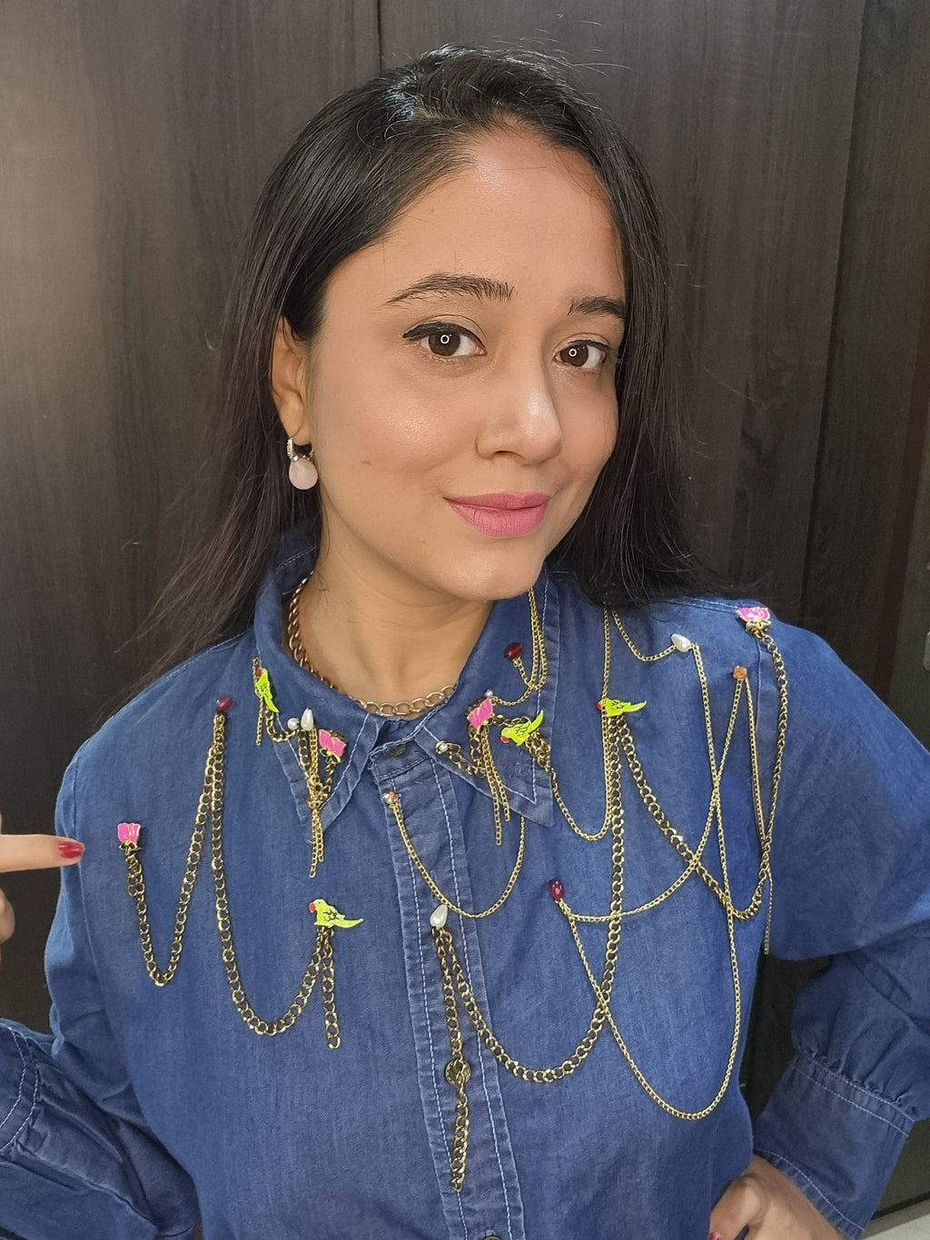 2500/- Chains denim shirt